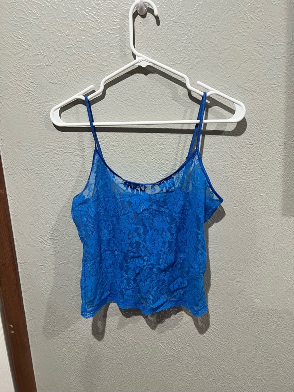 Victoria's Secret Electric Blue Lace Camisole Size XS EUC Adjustable Straps Y2K